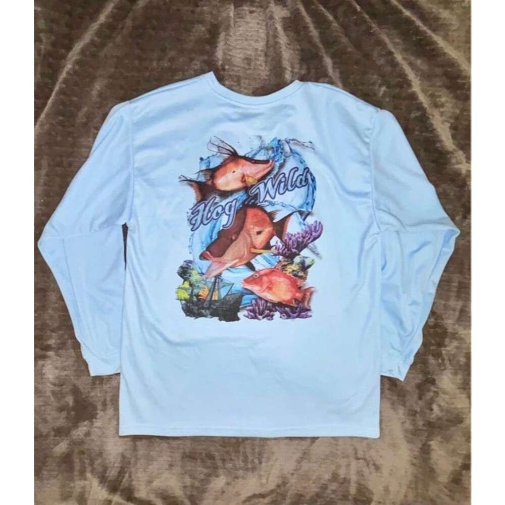 DDG End of the Line Florida Keys Hogfish Performance Fishing Shirt Men's Medium